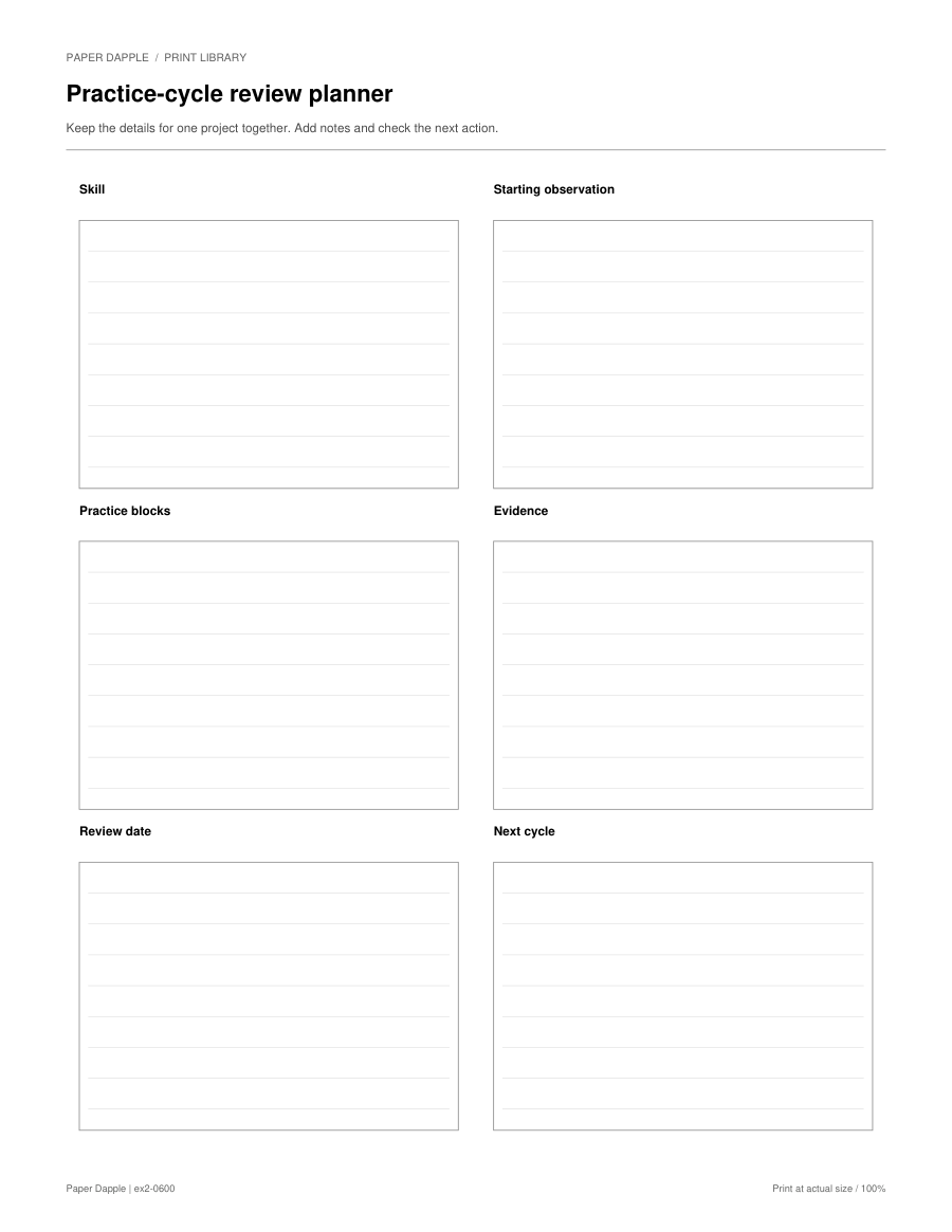 Preview of Practice-cycle review planner