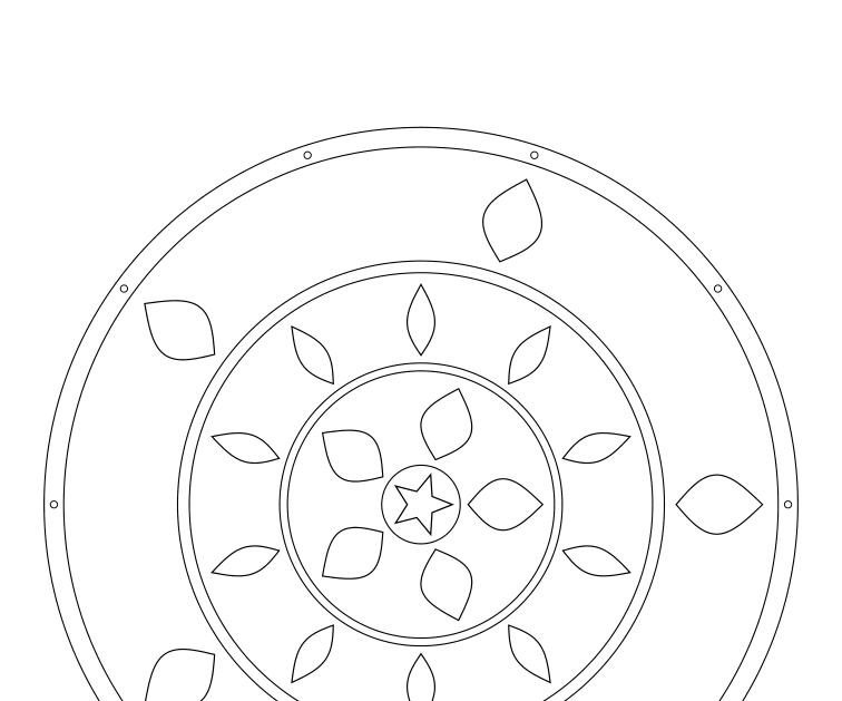 Preview of 5-fold geometric rosette coloring pages