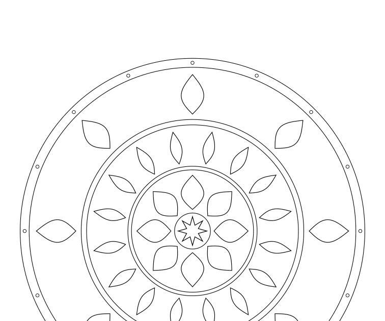 Preview of 8-fold geometric rosette coloring pages
