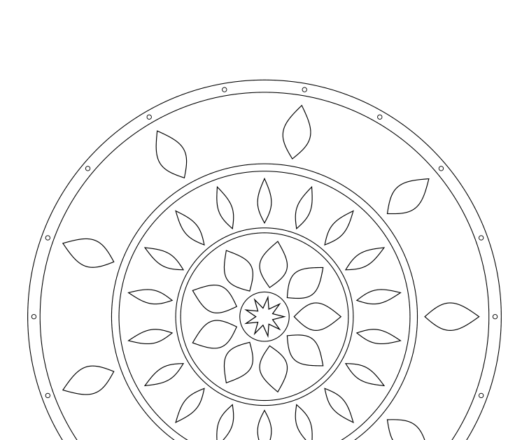 Preview of 9-fold geometric rosette coloring pages