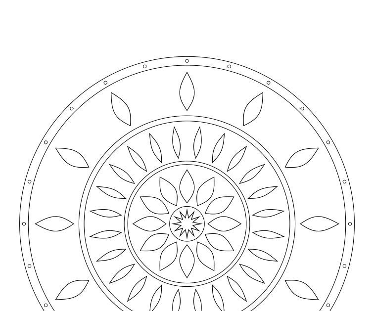 Preview of 12-fold geometric rosette coloring pages