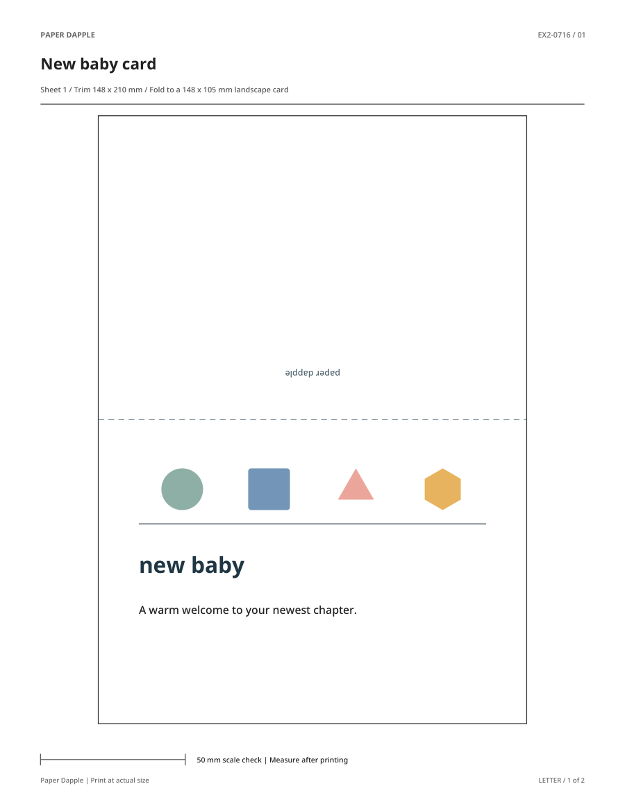 Preview of New baby geometric greeting card