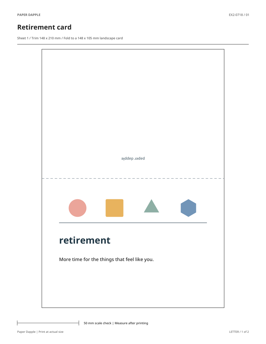 Preview of Retirement geometric greeting card