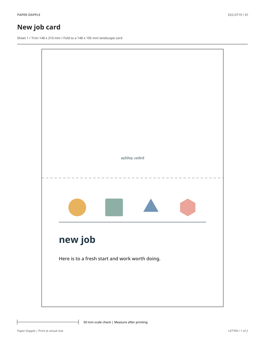 Preview of New job geometric greeting card