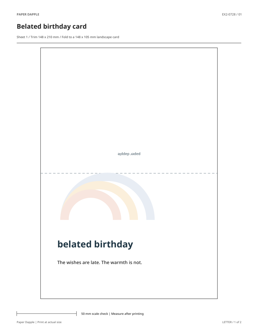 Preview of Belated birthday geometric greeting card