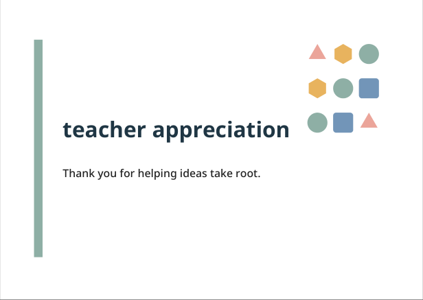 Preview of Teacher appreciation geometric greeting card