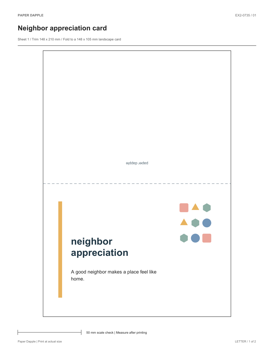 Preview of Neighbor appreciation geometric greeting card