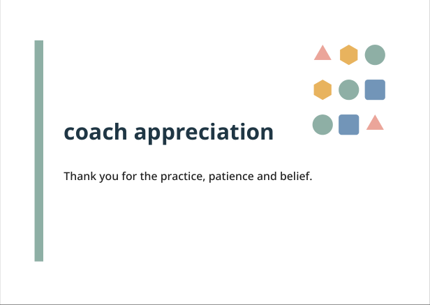 Preview of Coach appreciation geometric greeting card