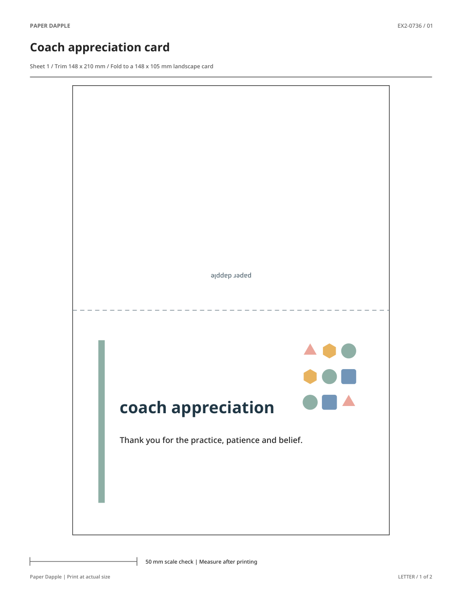 Preview of Coach appreciation geometric greeting card