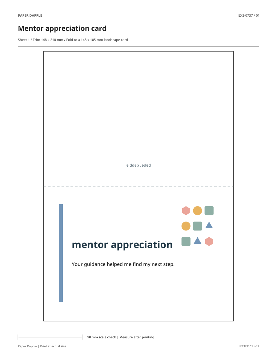 Preview of Mentor appreciation geometric greeting card