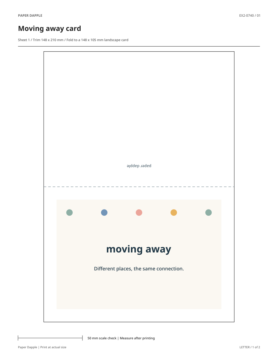 Preview of Moving away geometric greeting card