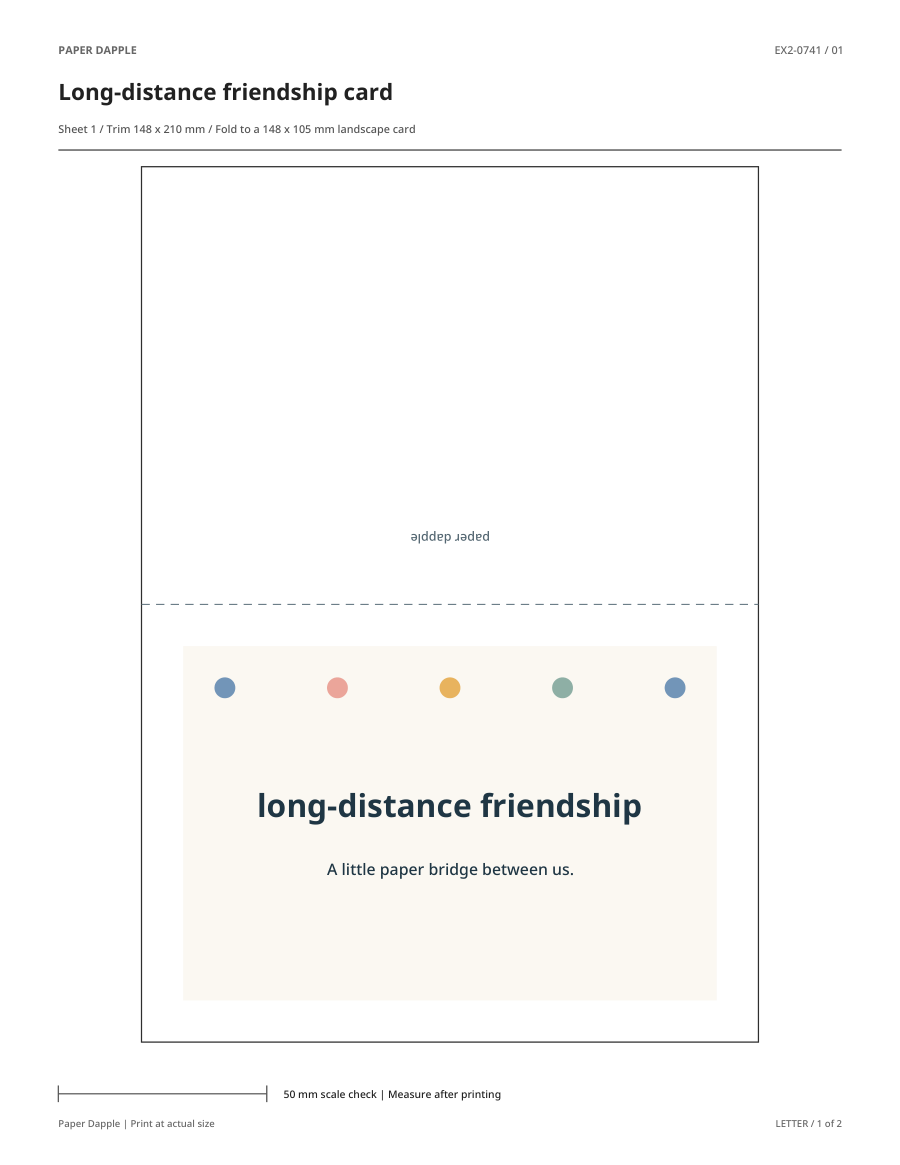 Preview of Long-distance friendship geometric greeting card