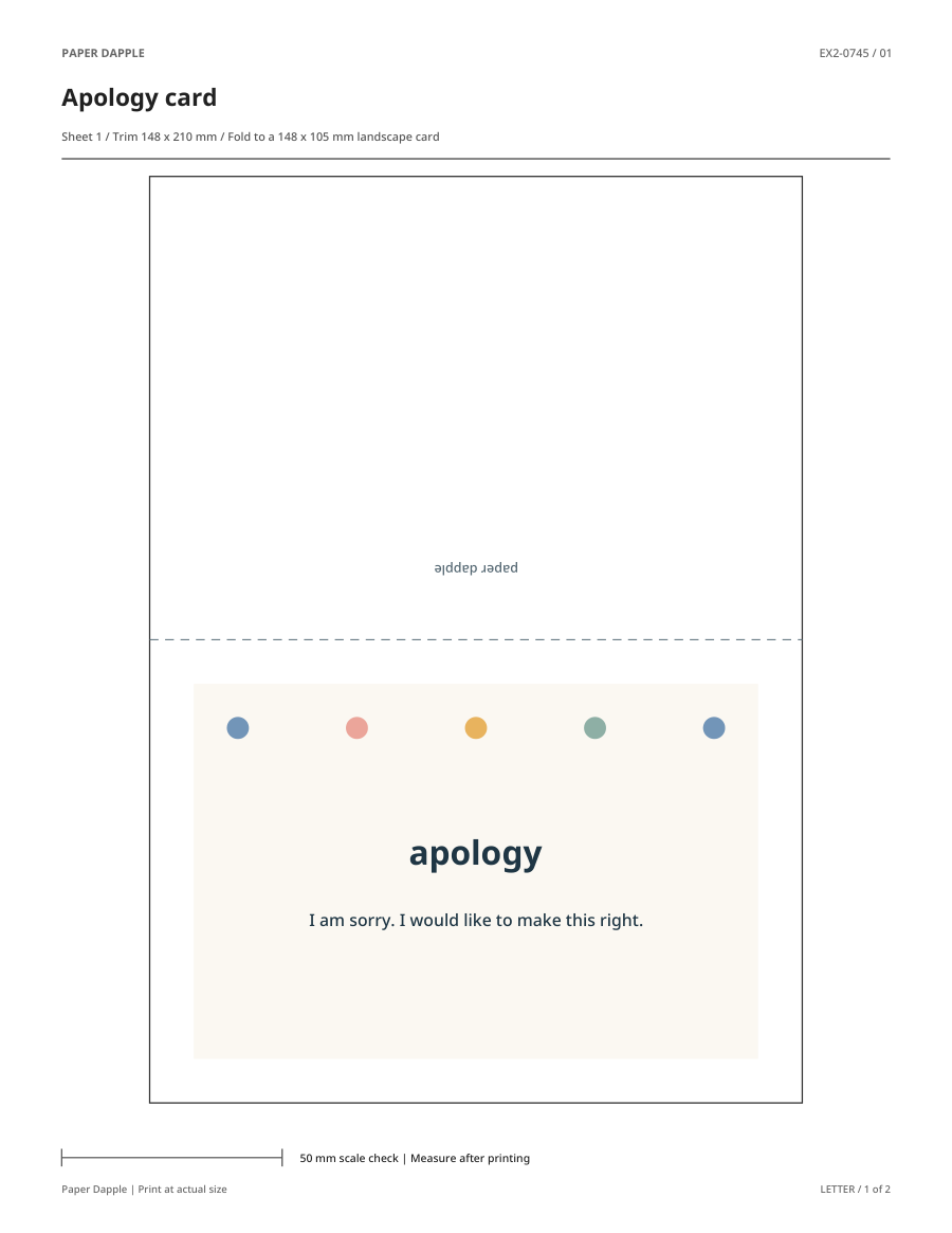 Preview of Apology geometric greeting card
