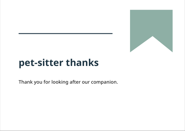 Preview of Pet-sitter thanks geometric greeting card