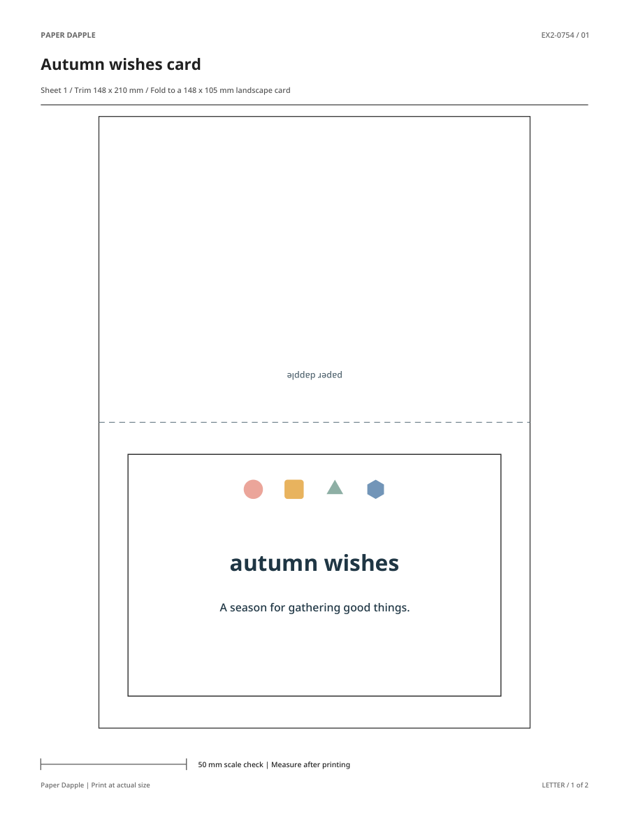 Preview of Autumn wishes geometric greeting card