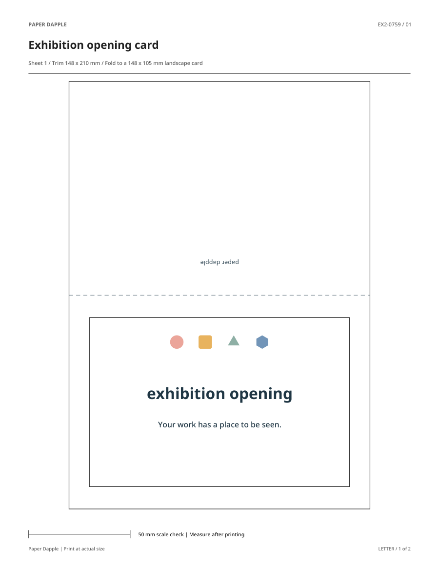 Preview of Exhibition opening geometric greeting card