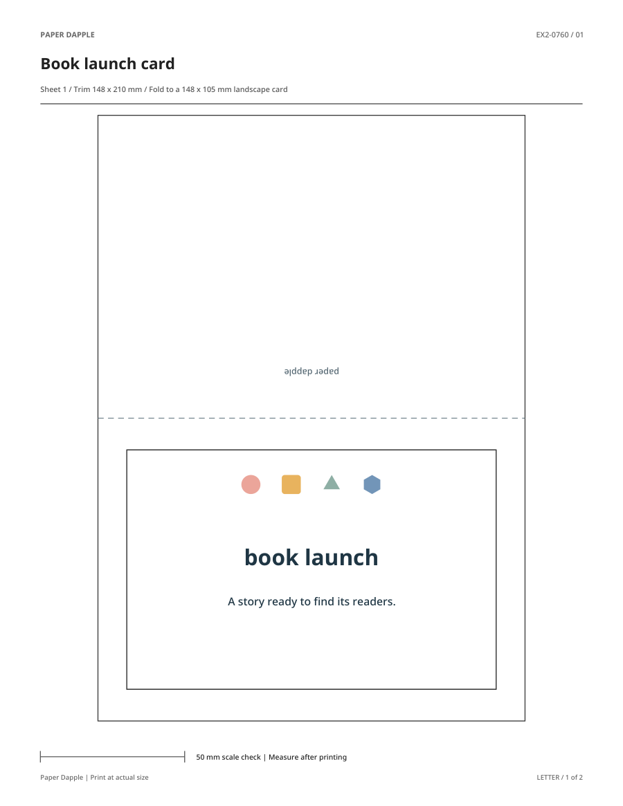 Preview of Book launch geometric greeting card