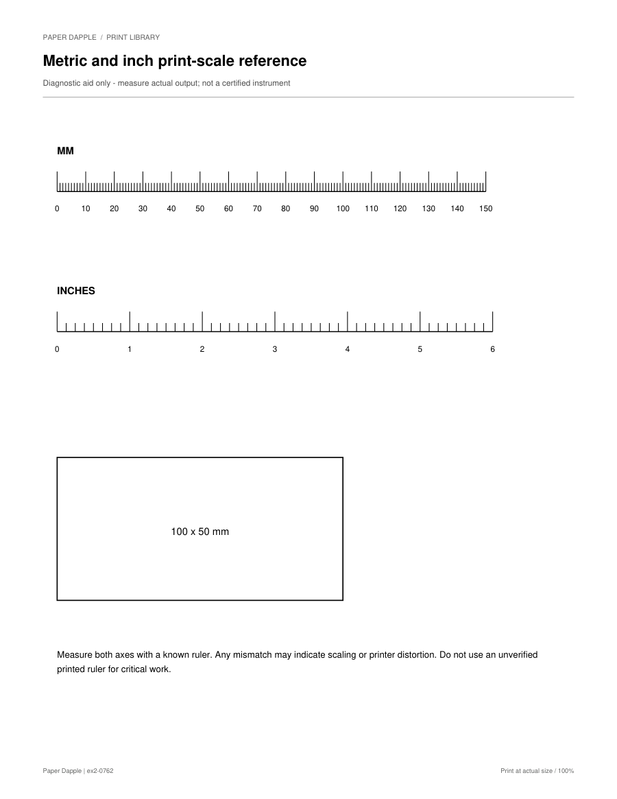 Preview of Metric and inch print-scale reference