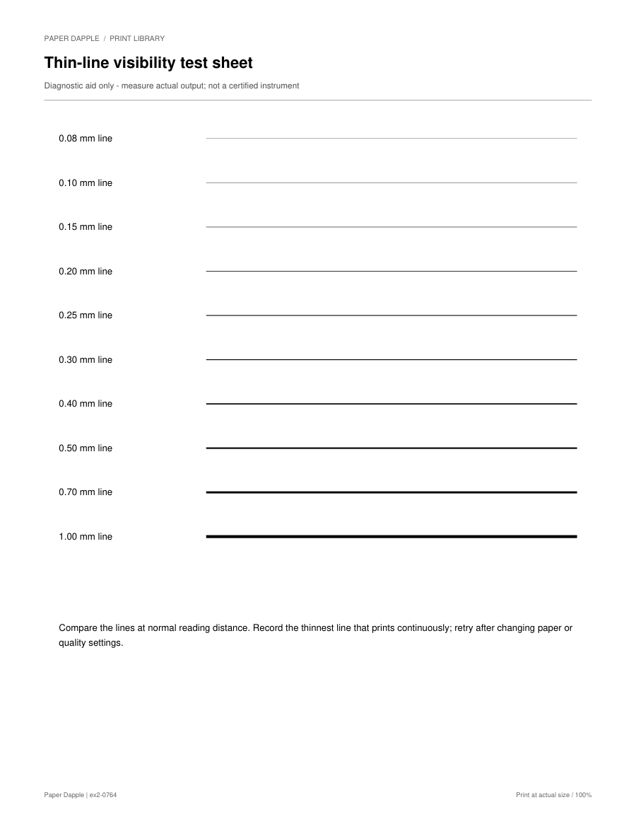 Preview of Thin-line visibility test sheet