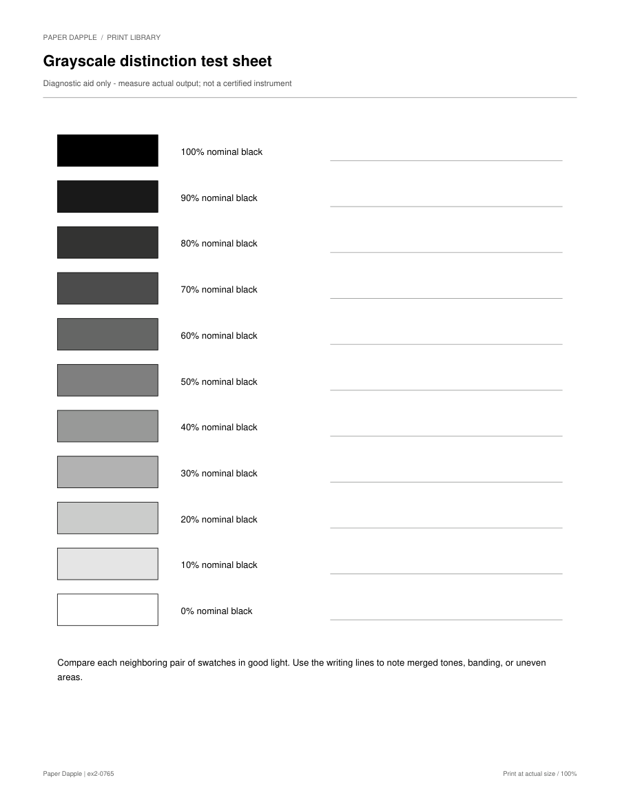 Preview of Grayscale distinction test sheet