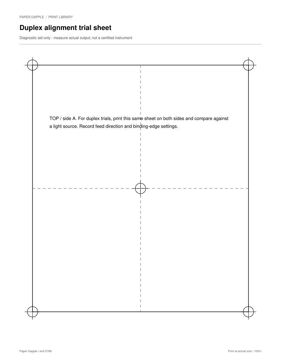 Preview of Duplex alignment trial sheet