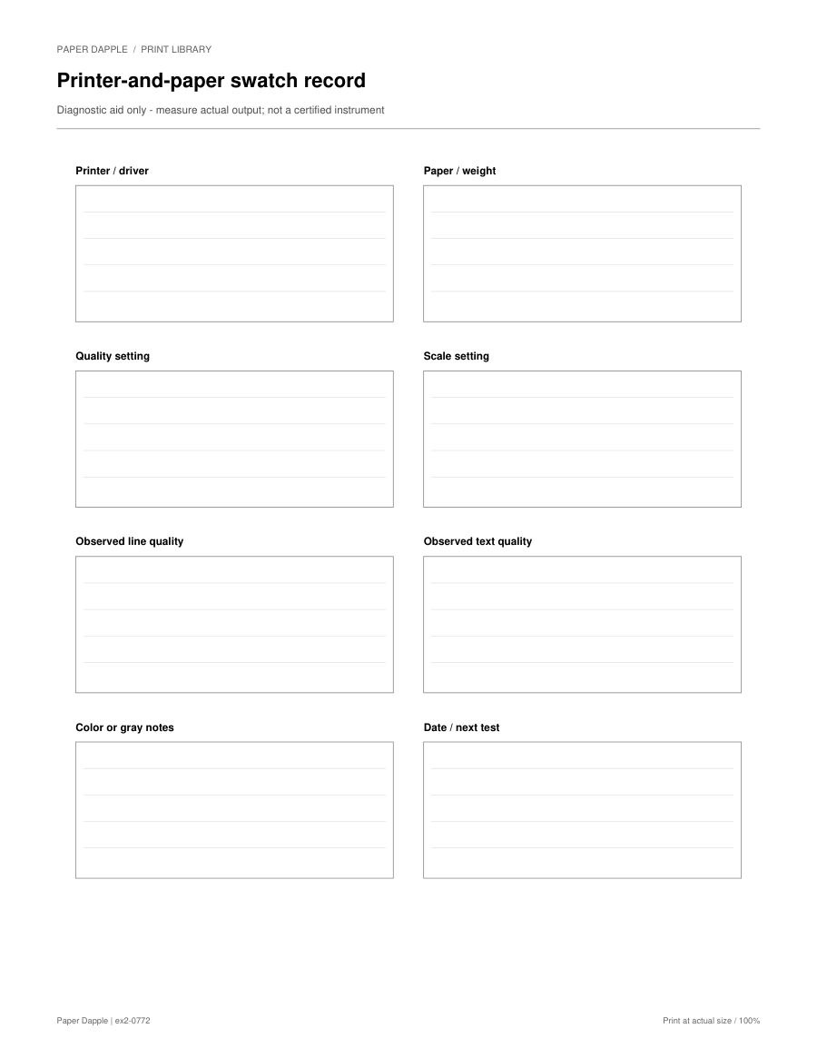 Preview of Printer-and-paper swatch record