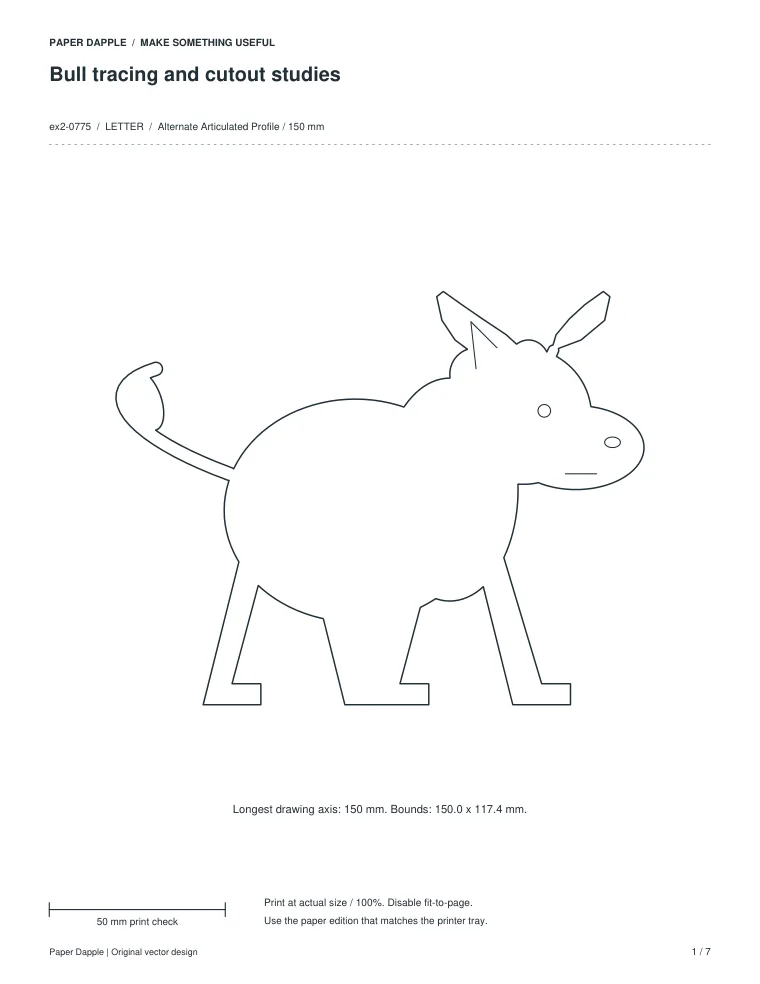 Preview of Bull tracing and cutout studies