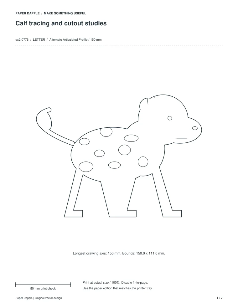 Preview of Calf tracing and cutout studies