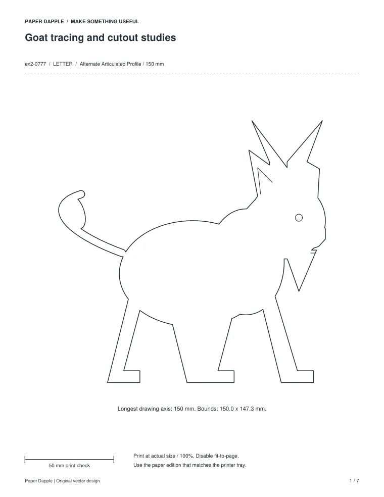 Preview of Goat tracing and cutout studies