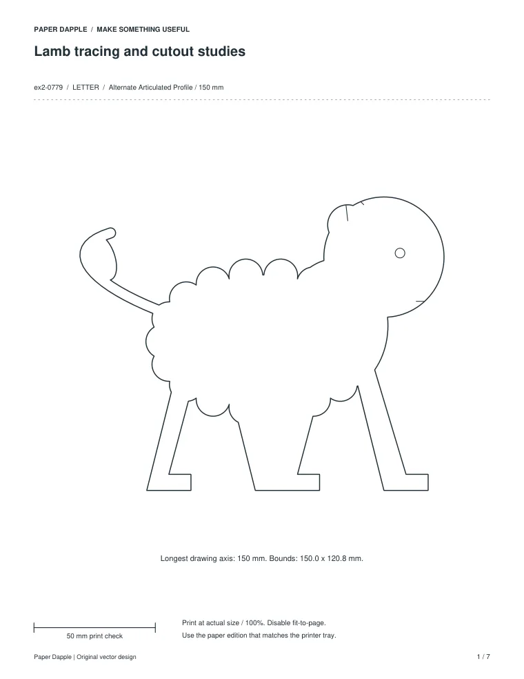 Preview of Lamb tracing and cutout studies