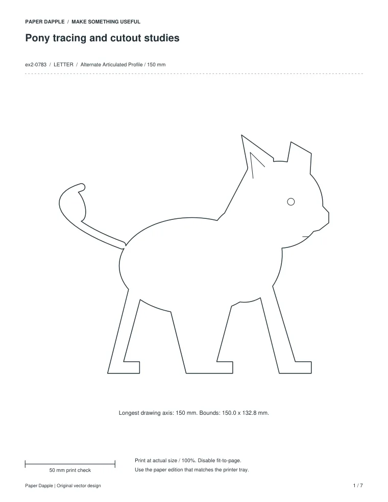 Preview of Pony tracing and cutout studies