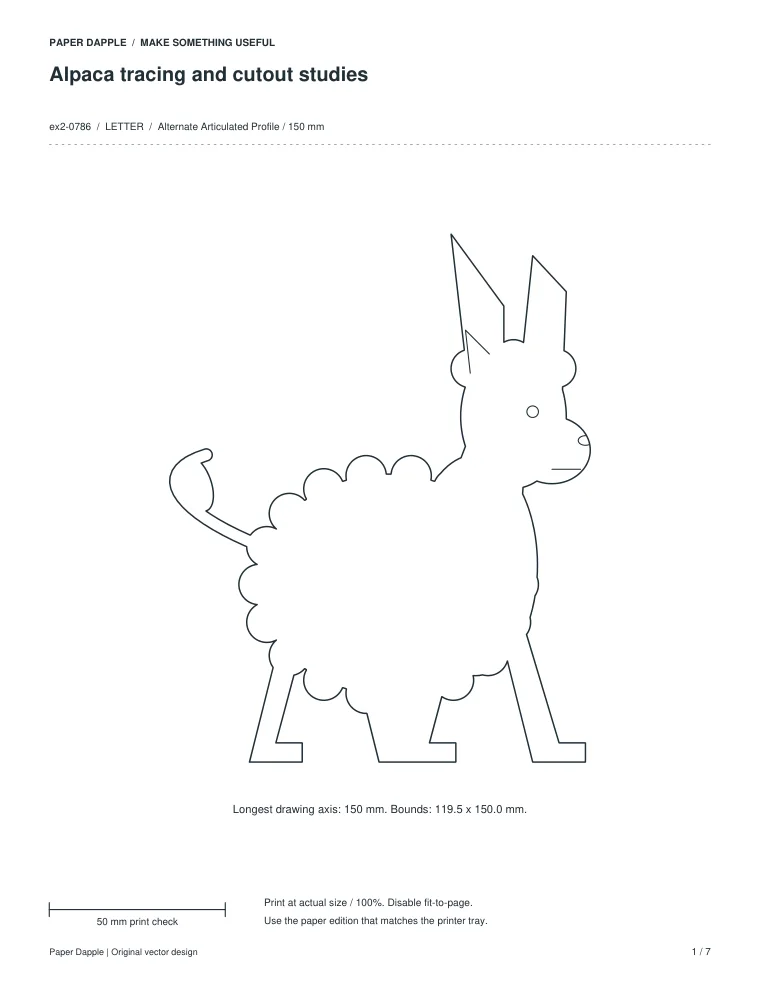 Preview of Alpaca tracing and cutout studies