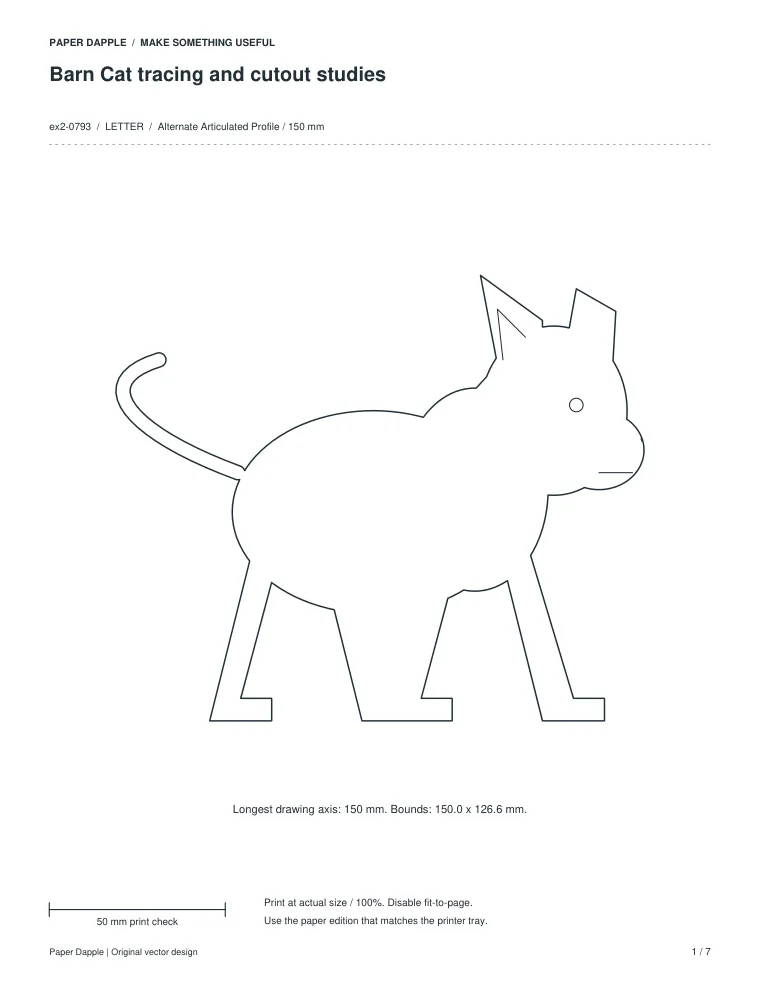 Preview of Barn Cat tracing and cutout studies