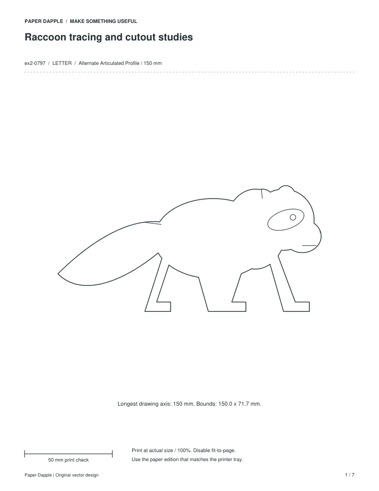 Preview of Raccoon tracing and cutout studies