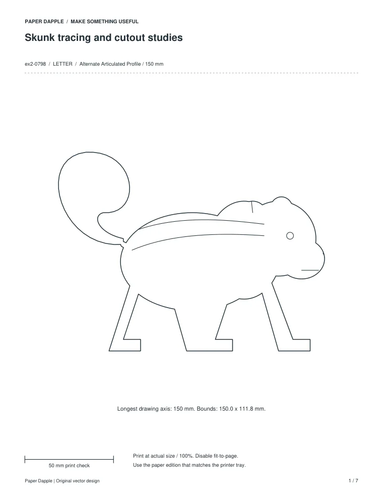 Preview of Skunk tracing and cutout studies
