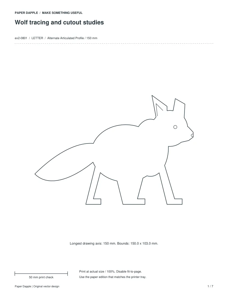 Preview of Wolf tracing and cutout studies