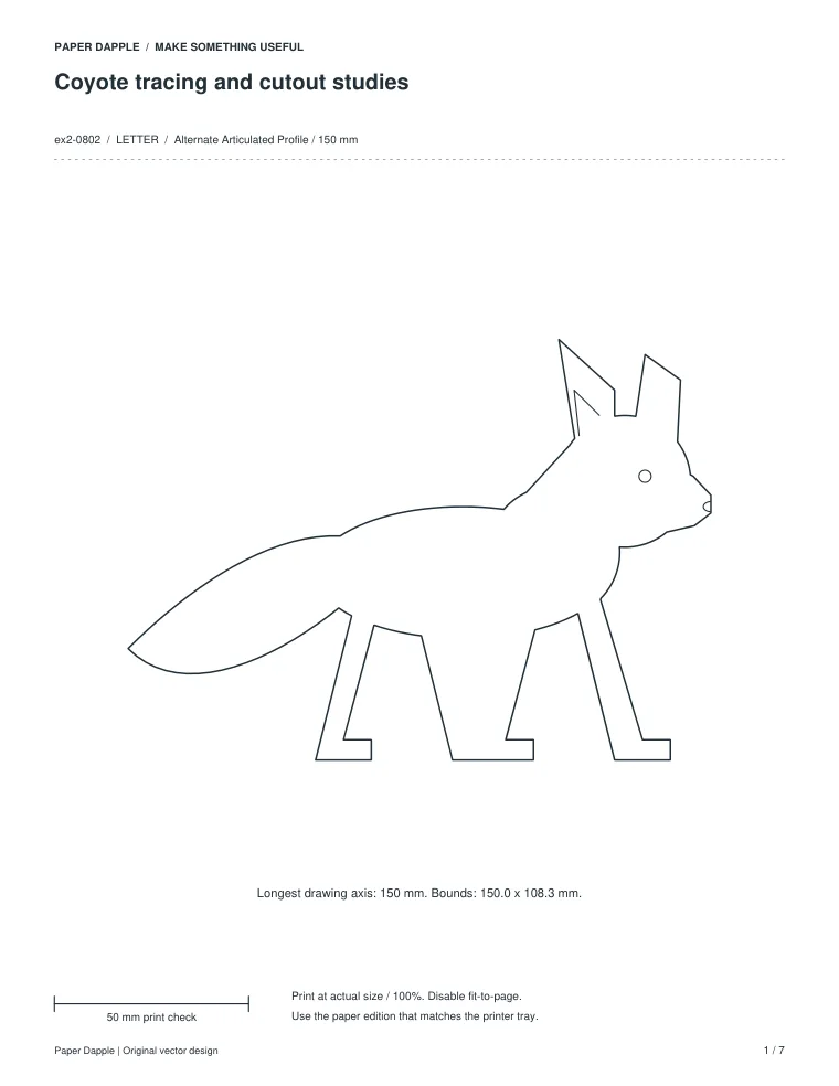 Preview of Coyote tracing and cutout studies