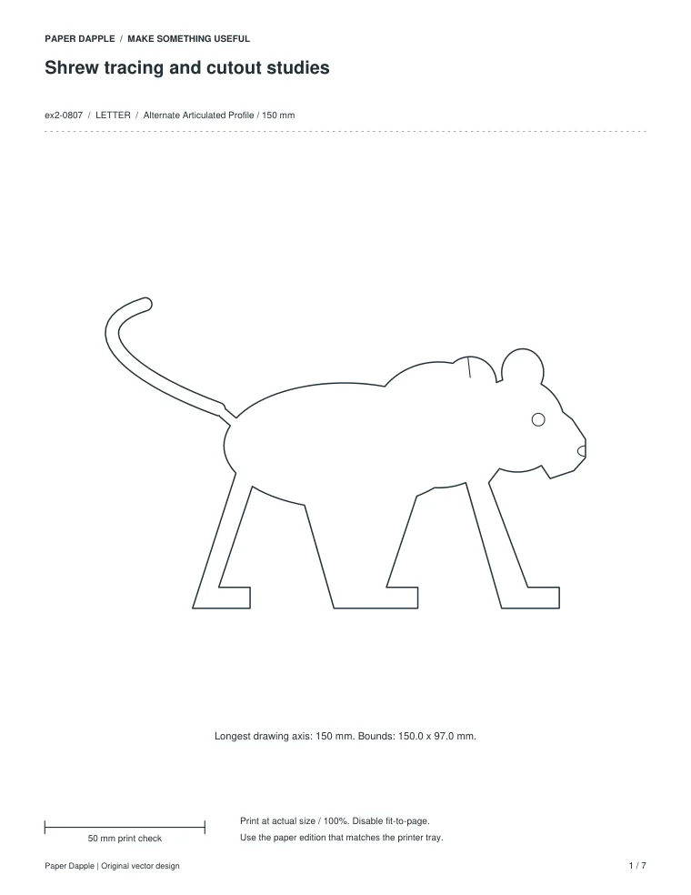 Preview of Shrew tracing and cutout studies