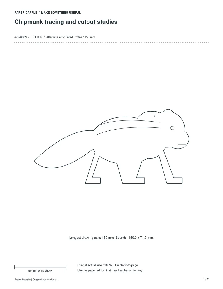 Preview of Chipmunk tracing and cutout studies