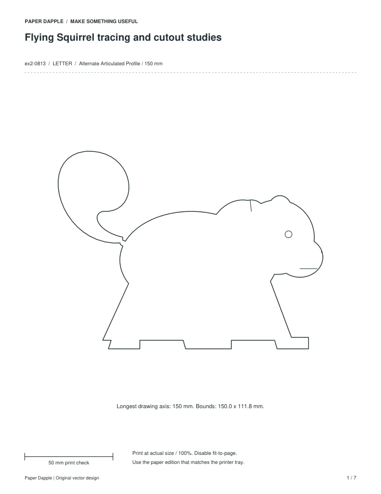 Preview of Flying Squirrel tracing and cutout studies