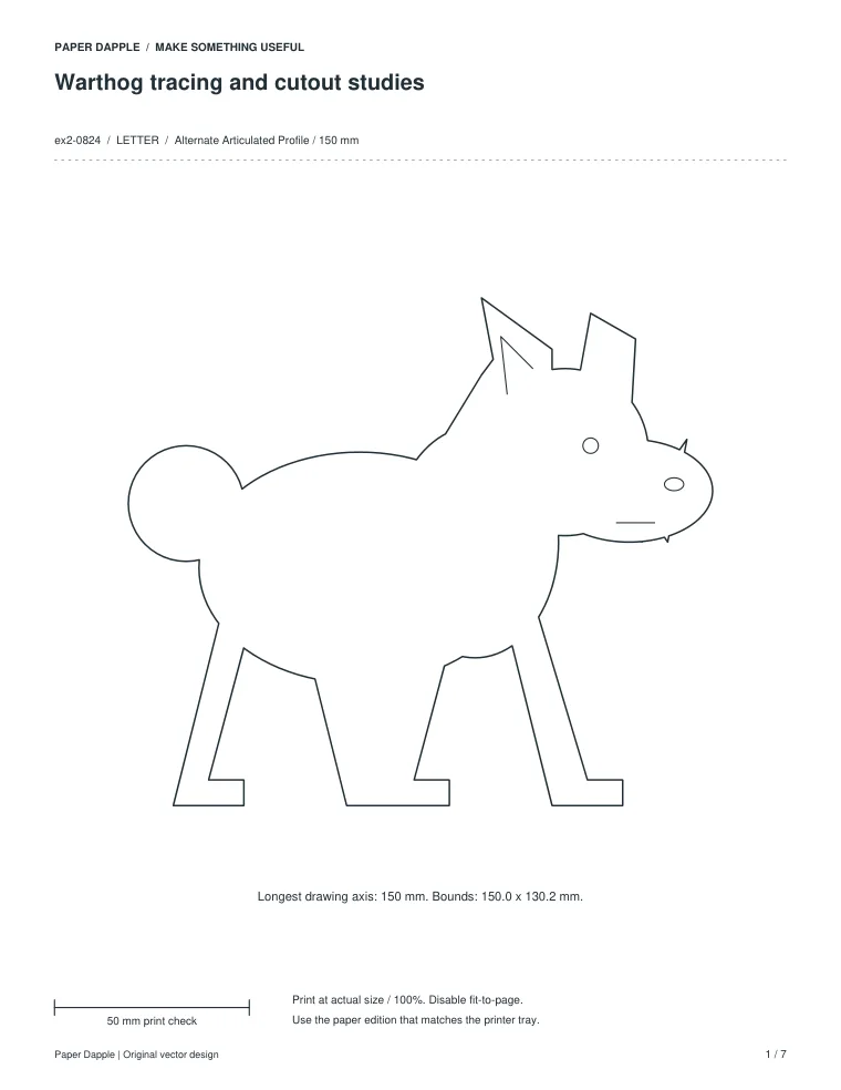 Preview of Warthog tracing and cutout studies