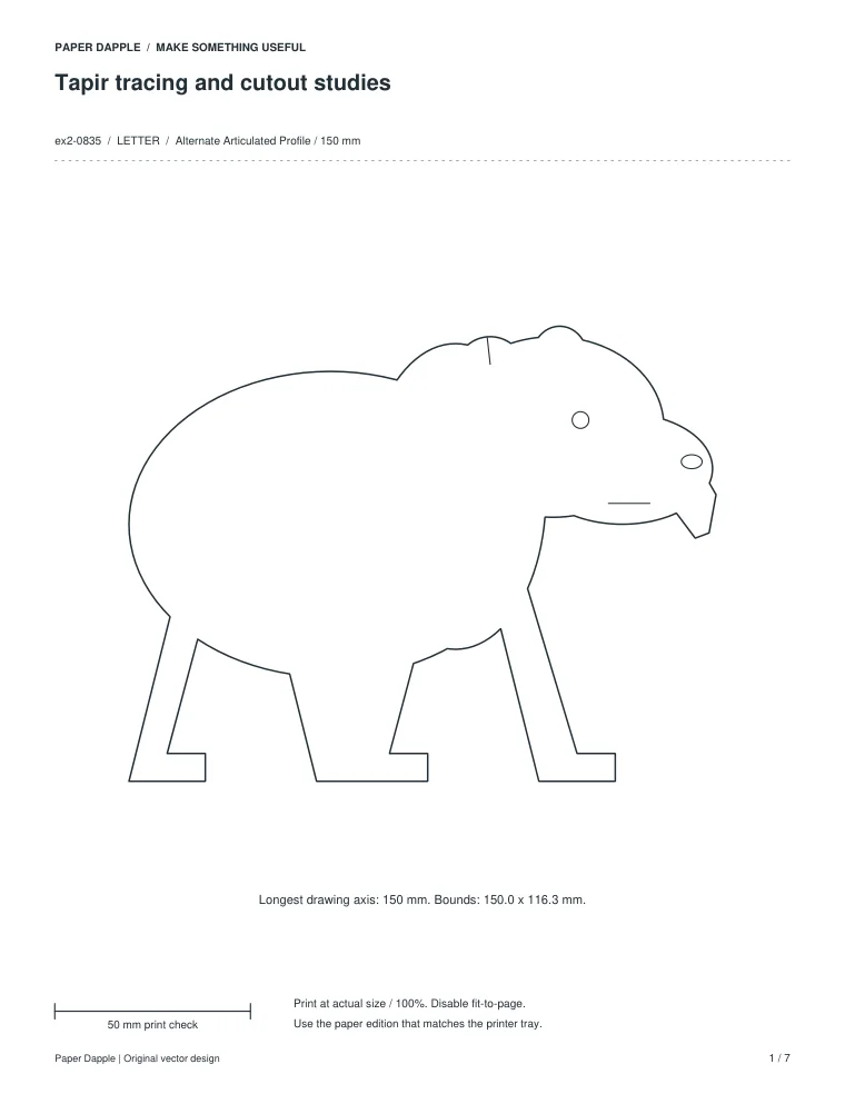 Preview of Tapir tracing and cutout studies