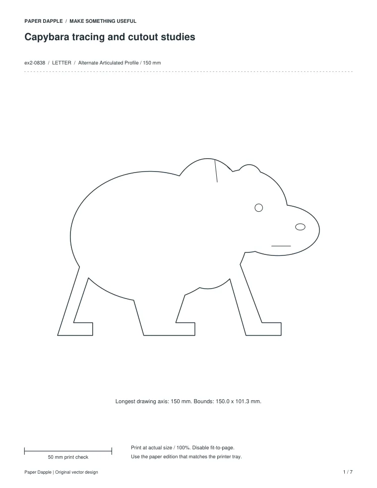 Preview of Capybara tracing and cutout studies