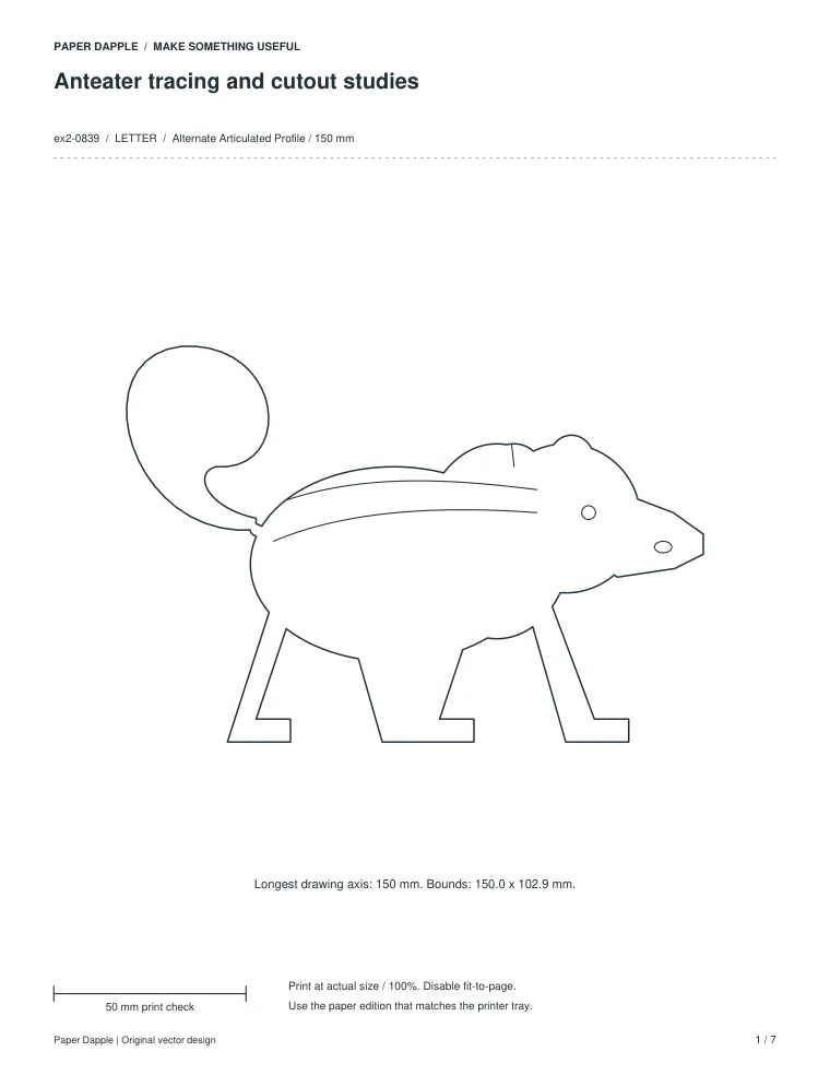 Preview of Anteater tracing and cutout studies