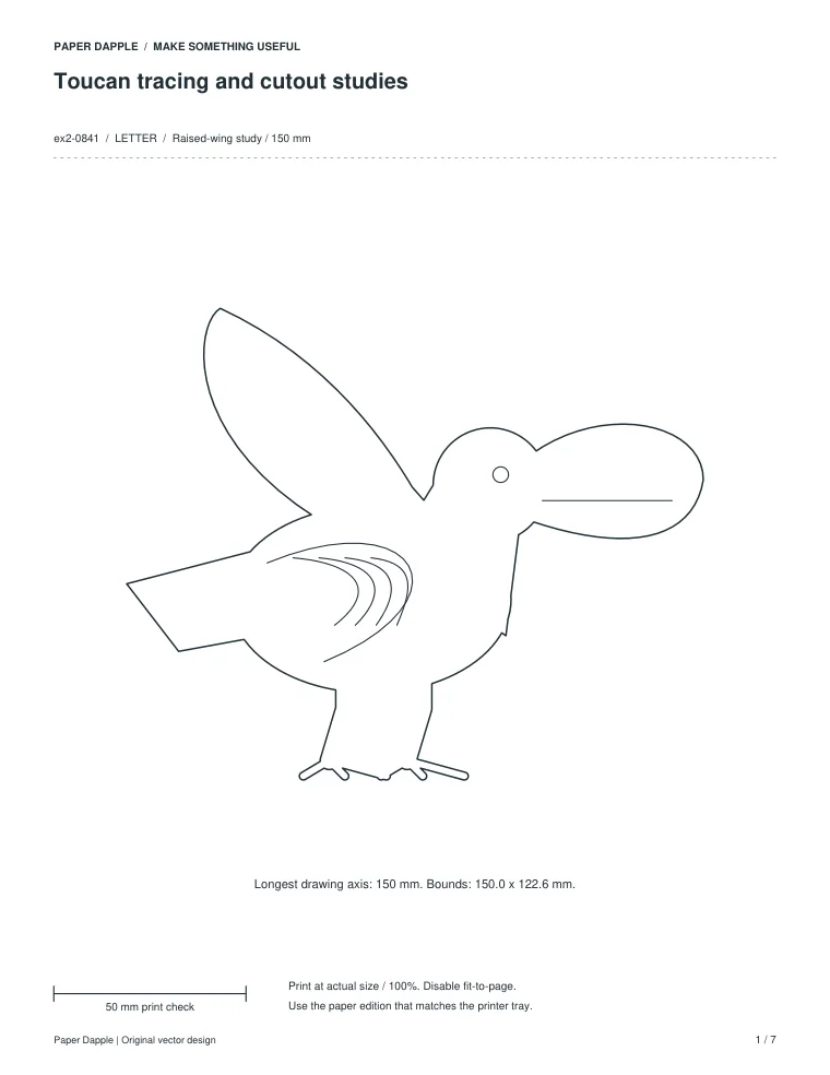 Preview of Toucan tracing and cutout studies