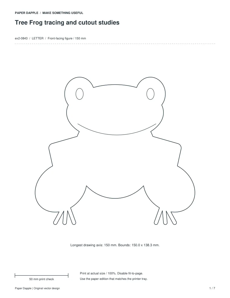 Preview of Tree Frog tracing and cutout studies