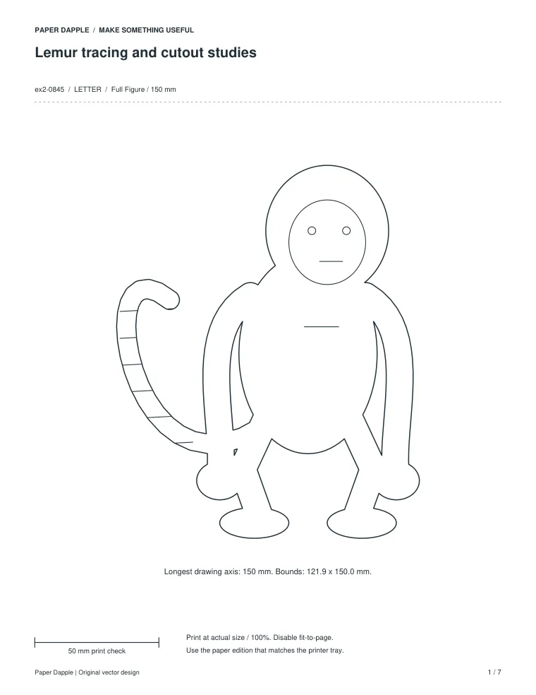 Preview of Lemur tracing and cutout studies