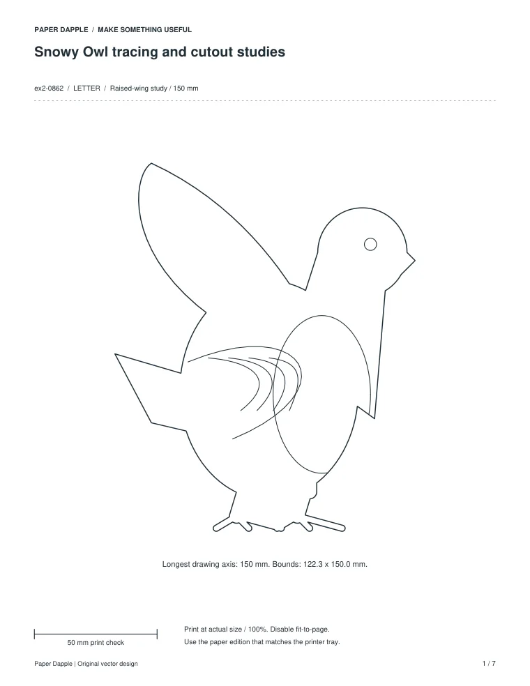 Preview of Snowy Owl tracing and cutout studies
