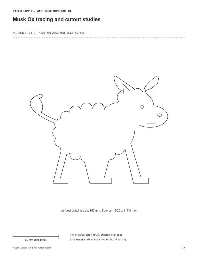 Preview of Musk Ox tracing and cutout studies