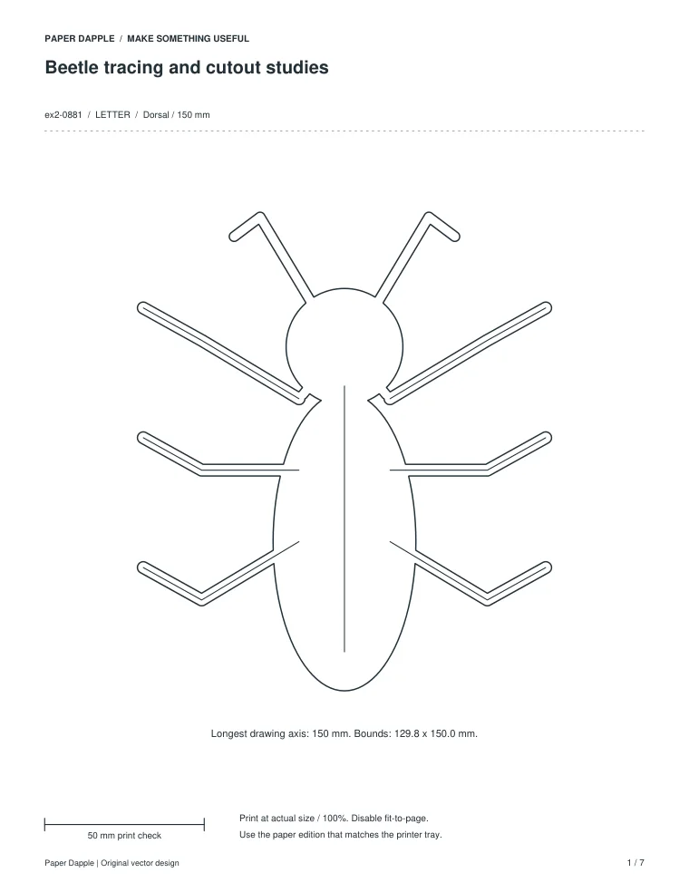 Preview of Beetle tracing and cutout studies